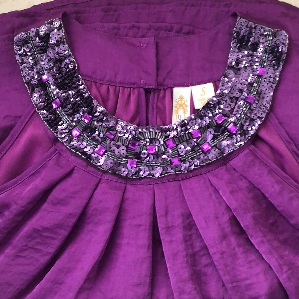 Blinged out sleeveless party top